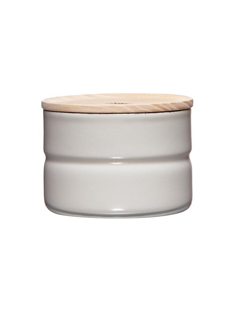 RIESS Frischhaltedose - Emaille Vorratsdose mit Eschenholz-Deckel Truehomewear 6cm 230ml grau