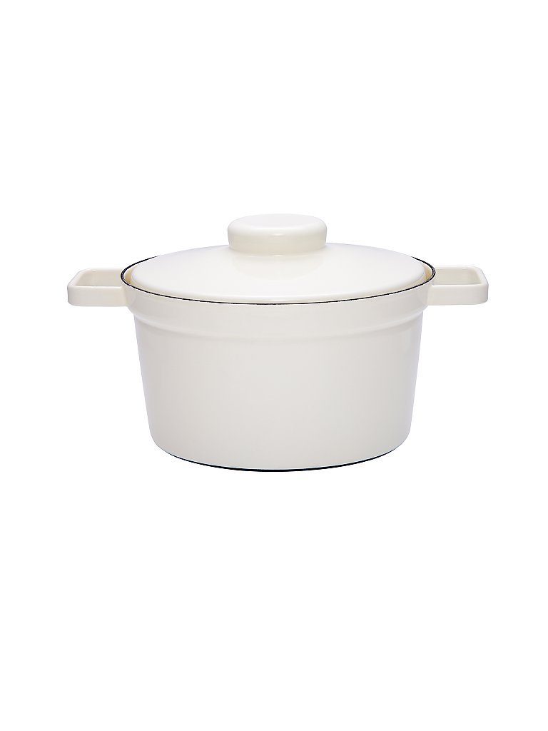 RIESS Emaille Topf mit Deckel Aromapot - Truehomeware 24cm 3,5l  weiss