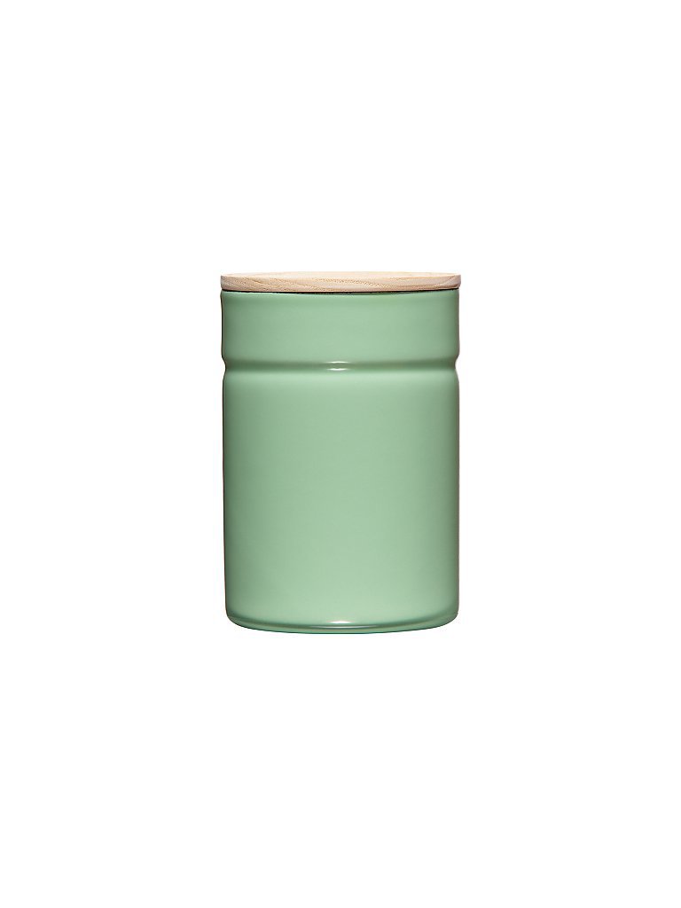RIESS Frischhaltedose - Emaille Vorratsdose mit Eschenholz-Deckel Truehomewear 12 cm 525ml grün