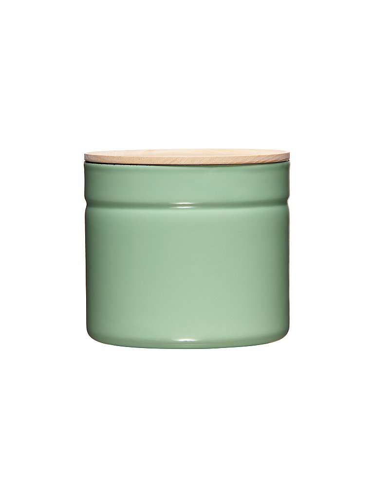 RIESS Emaille Vorratsdose mit Eschenholz-Deckel Truehomewear  12cm 1390ml grün