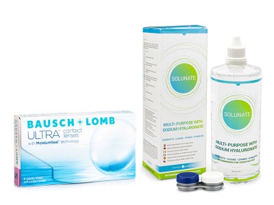 Bausch + Lomb ULTRA (6 Linsen) + Solunate Multi-Purpose 400 ml mit Behälter