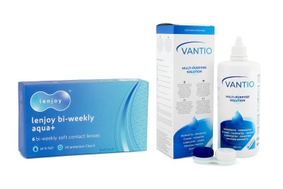 Lenjoy Bi-weekly Aqua+ (6 Linsen) + Vantio Multi-Purpose 360 ml mit Behälter