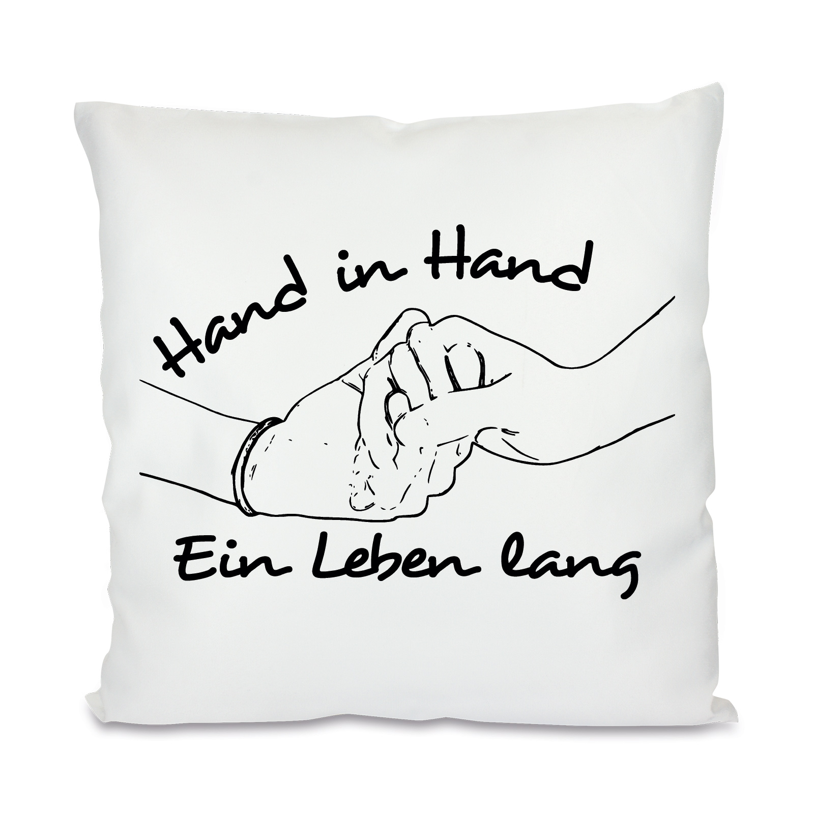 Kissen mit Motiv Modell: Hand in Hand
