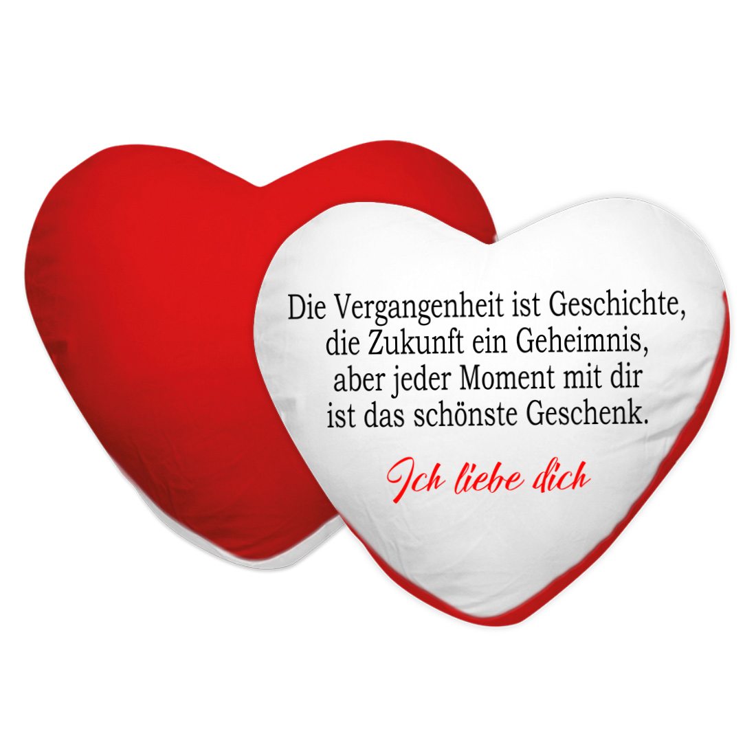 Kissen in Herzform Modell: Die Vergangenheit ist Geschichte