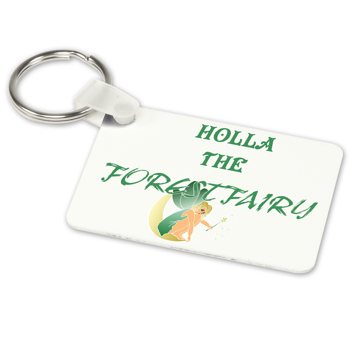 Alu-Schlüsselanhänger weiß - Modell: Forestfairy
