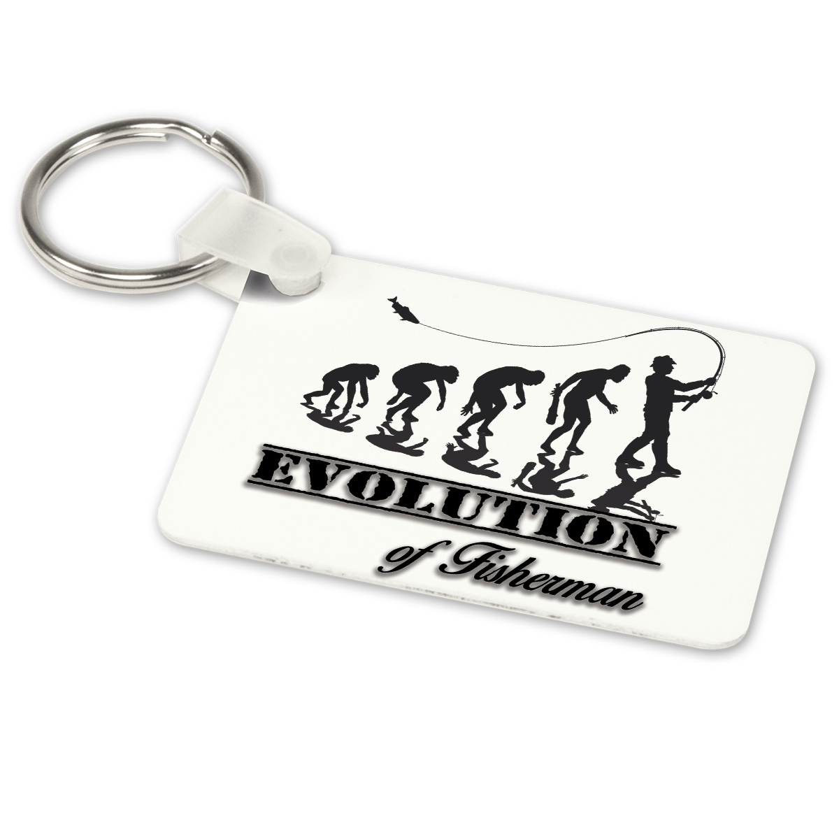 Alu-Schlüsselanhänger weiß - Modell: Evolution