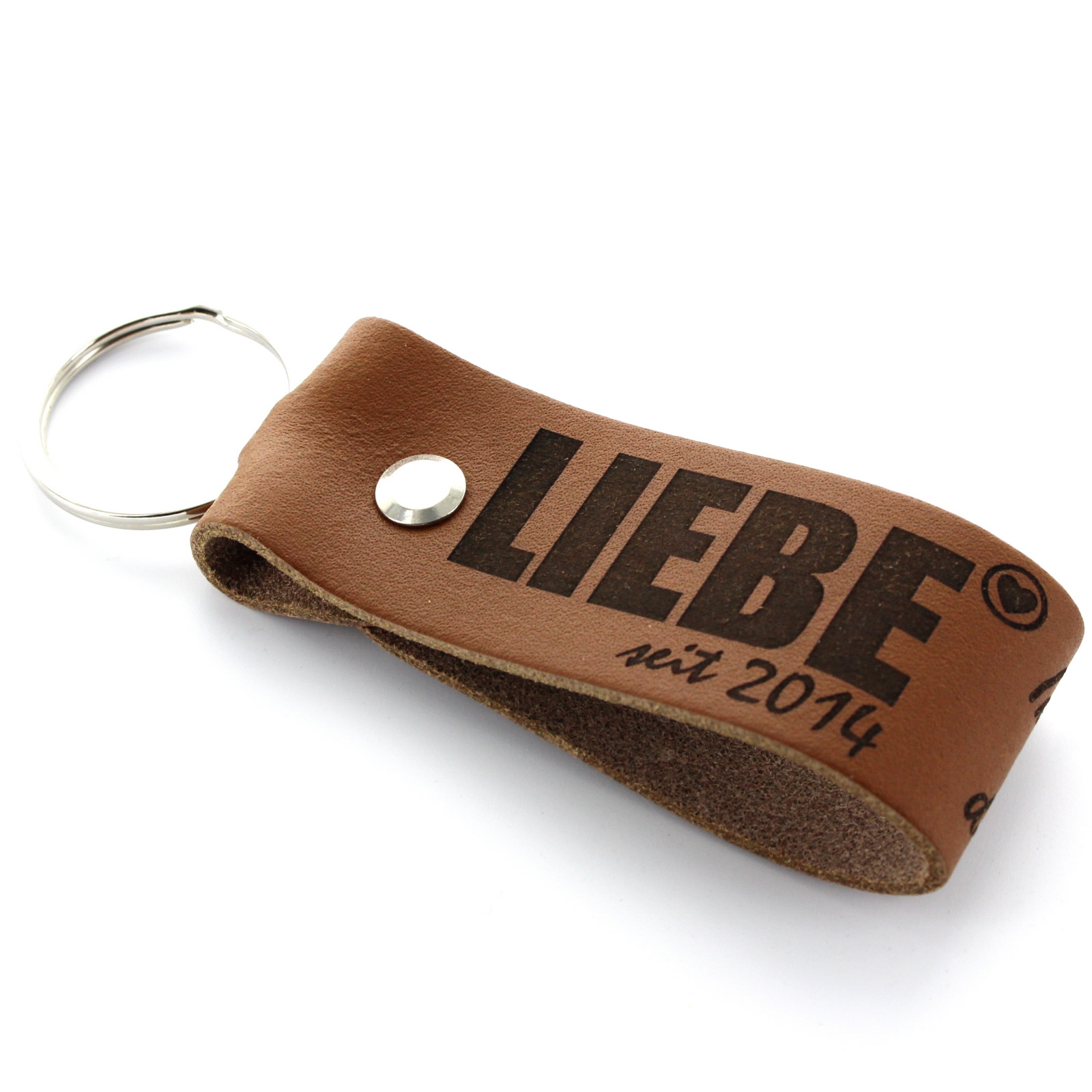 Echtleder Schlüsselanhänger - Modell 'LIEBE Herzcopyright'