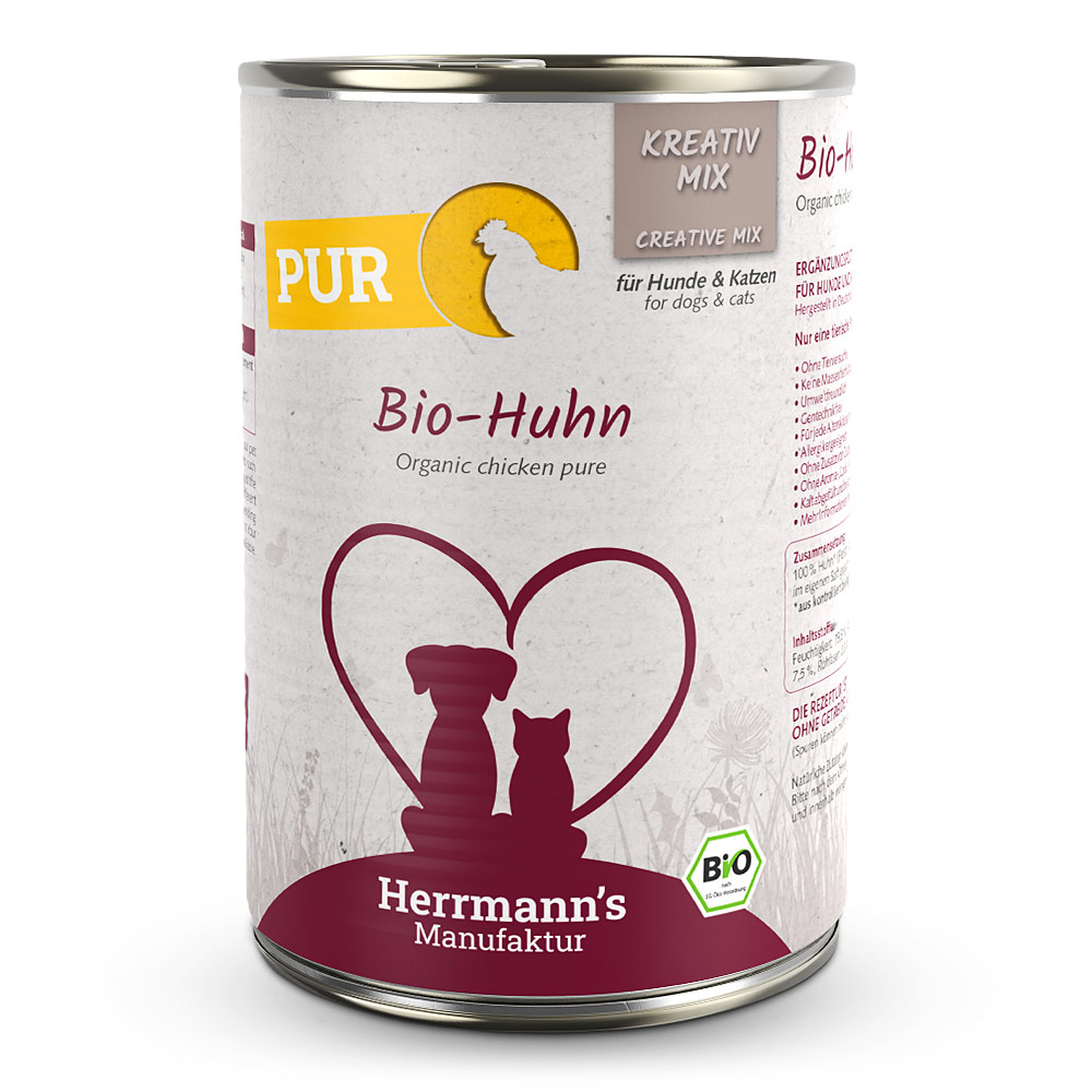 Herrmann's | Bio Huhn Reinfleisch | Kreativ-Mix | 30 x 400 g