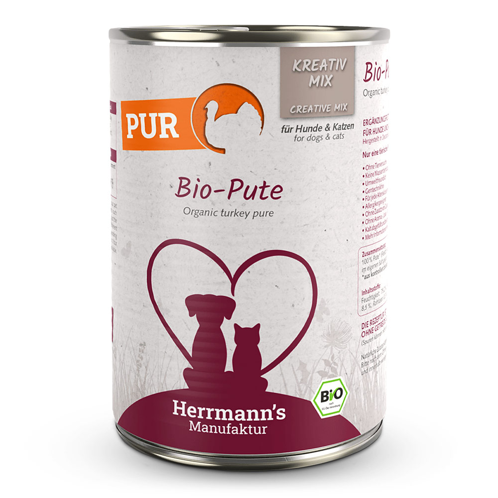 Herrmann's | Bio Pute Reinfleisch | Kreativ-Mix | 6 x 400 g