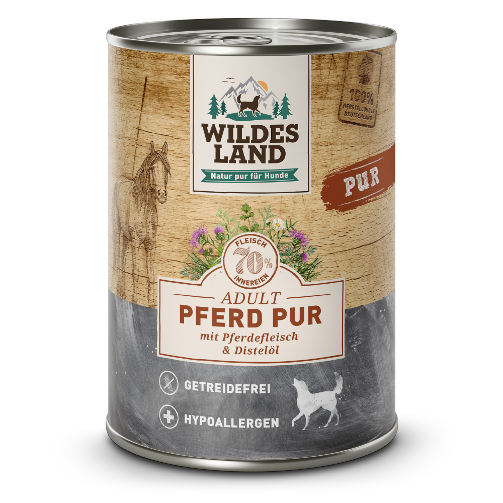 Wildes Land | Pferd mit Distelöl | PUR Adult | 30 x 400 g