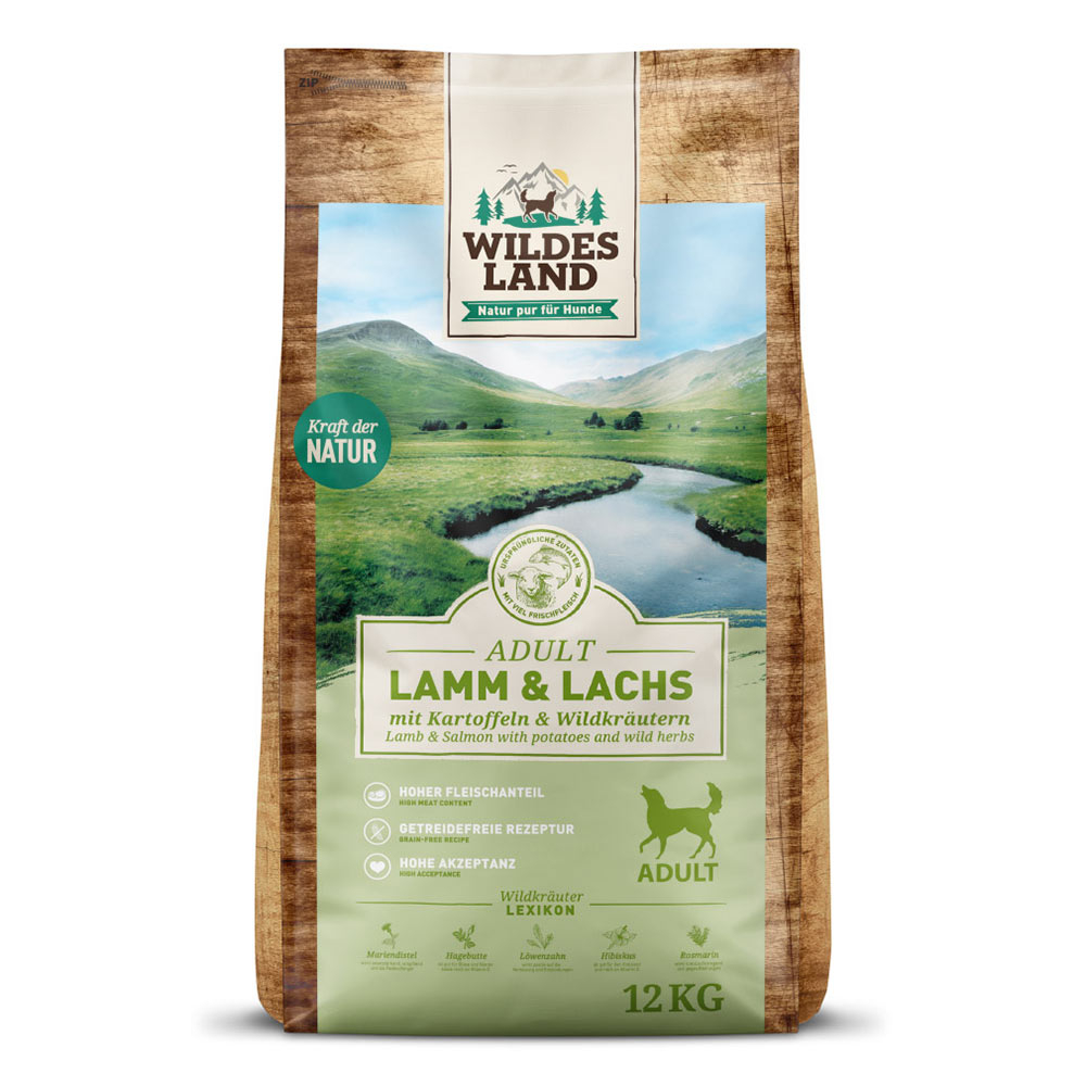 Wildes Land | Lamm & Lachs mit Kartoffel | Classic Adult | 2 x 12 kg