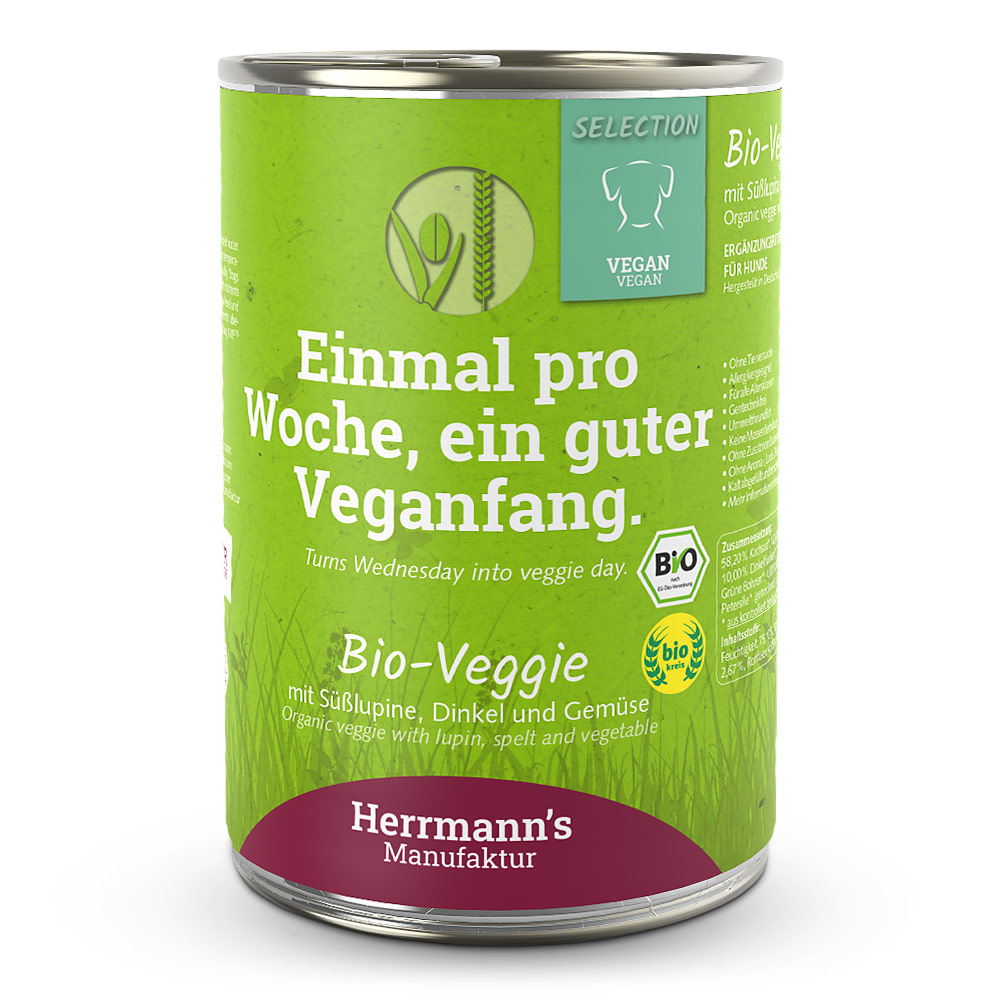Herrmann's | Bio Weiße Süßlupine & Dinkel | Selection Veggie | 30 x 400 g