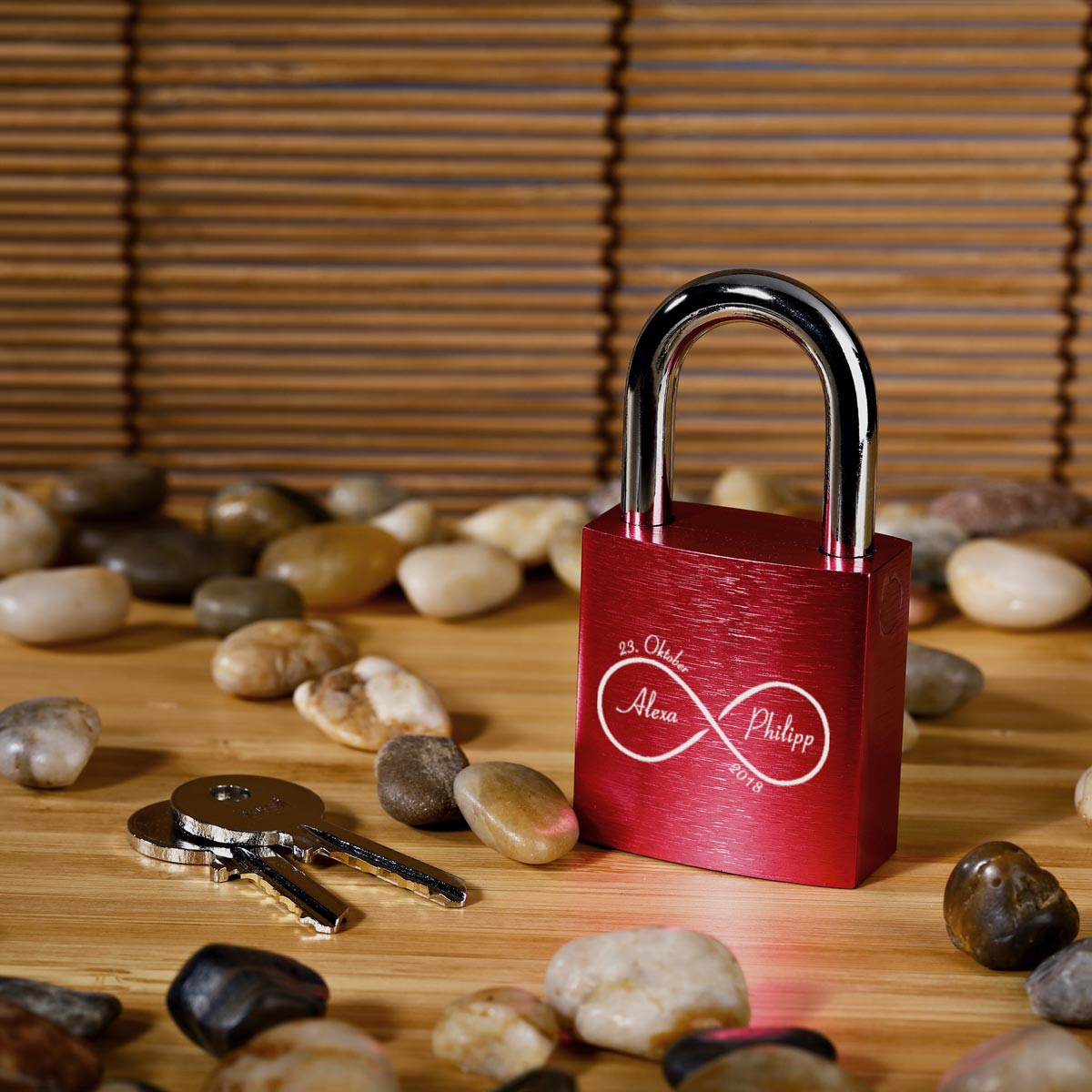 Liebesschloss Vorh?ngeschloss ROT inkl. Gravur