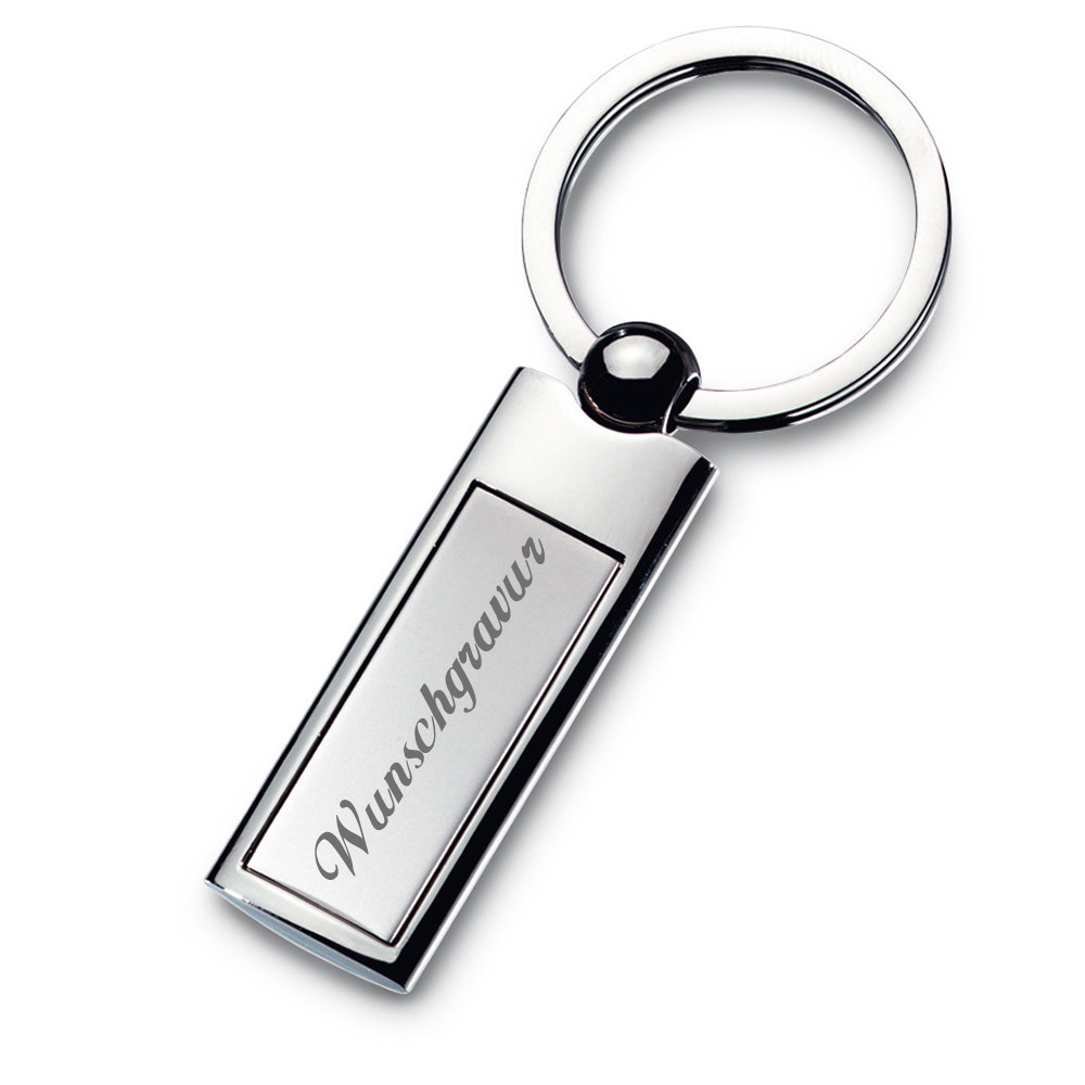 Schl?sselanh?nger EXCLUSIVE mit mattsilberner Einlage mit Gravur