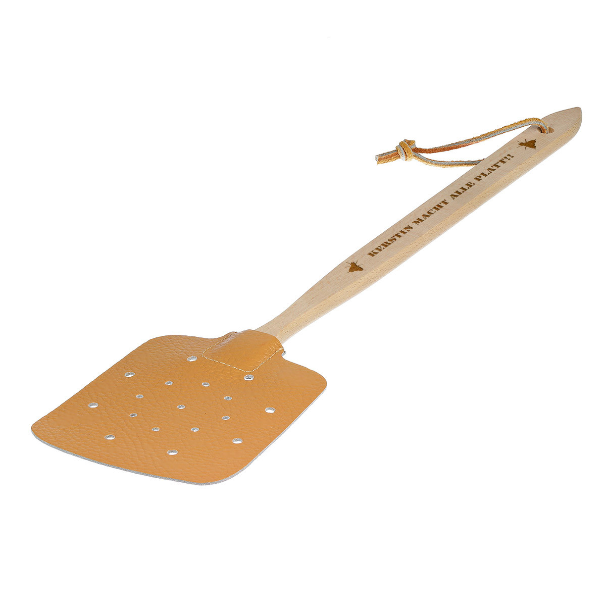 Fliegenklatsche aus Holz mit Gravur