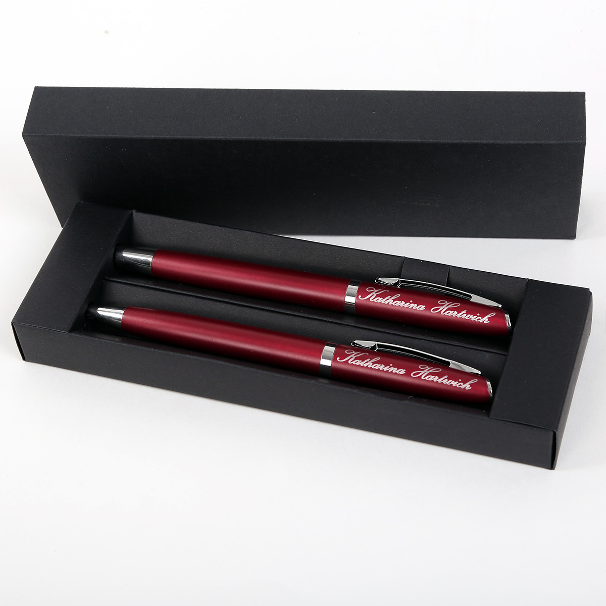 Kugelschreiber Schreibset Alphabet inkl. Gravur mit Geschenkbox ( Farbe - Rot )