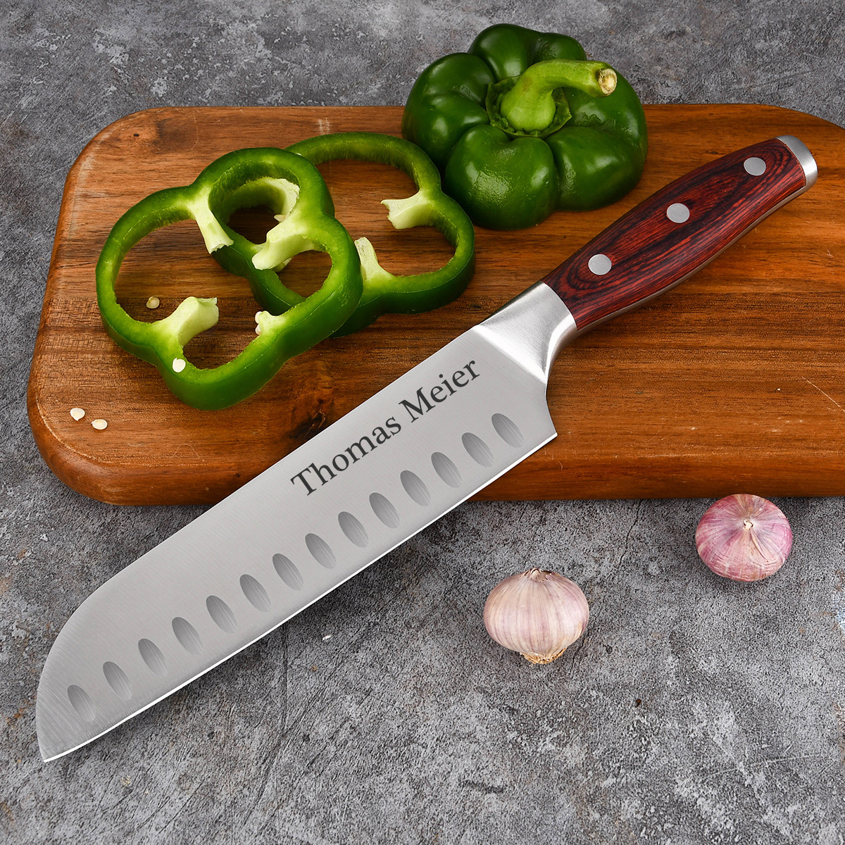 K?chenmesser personalisiert aus Japanstahl Santokumesser