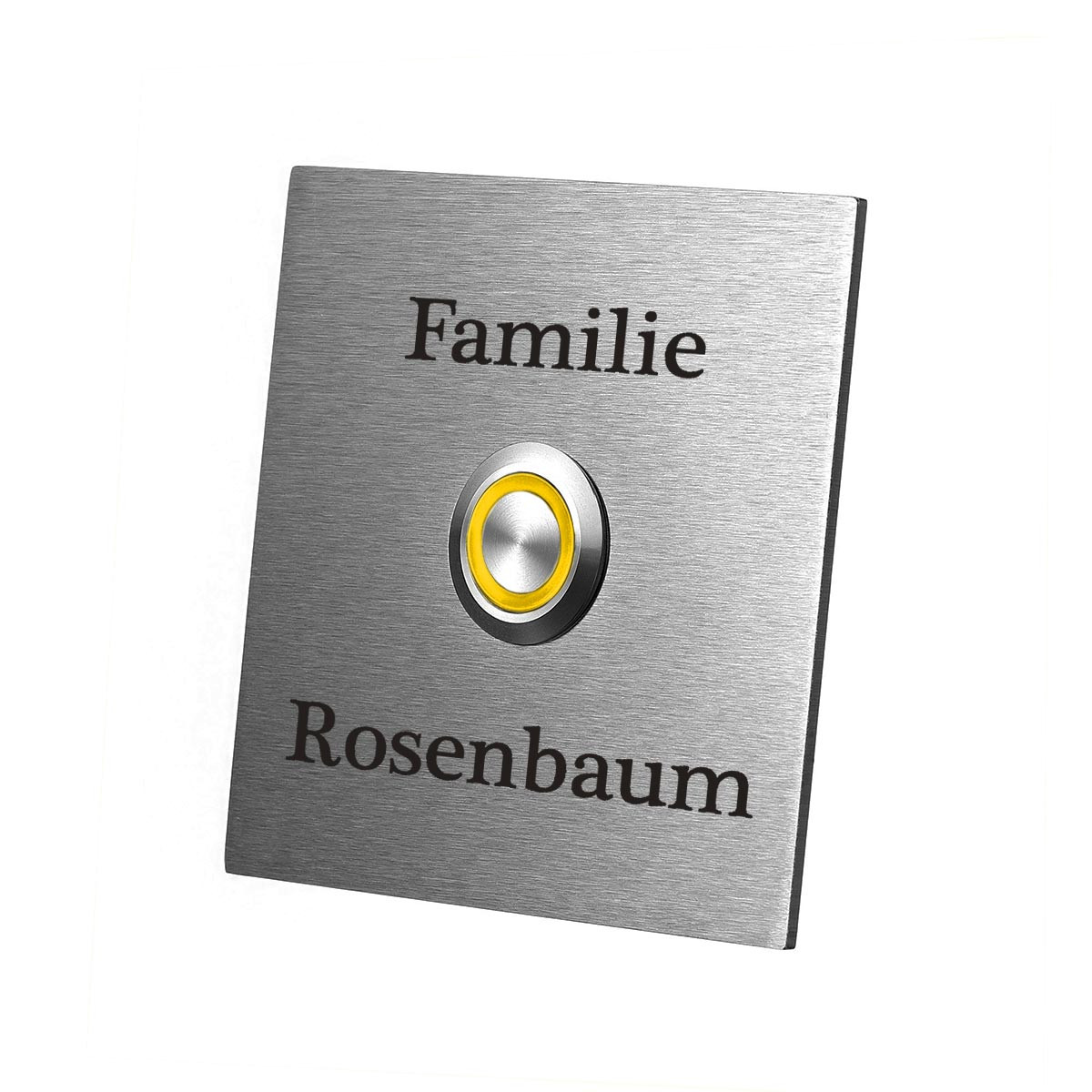 LED T?rklingel aus Edelstahl Model Falke inkl. Gravur Motiv Familie