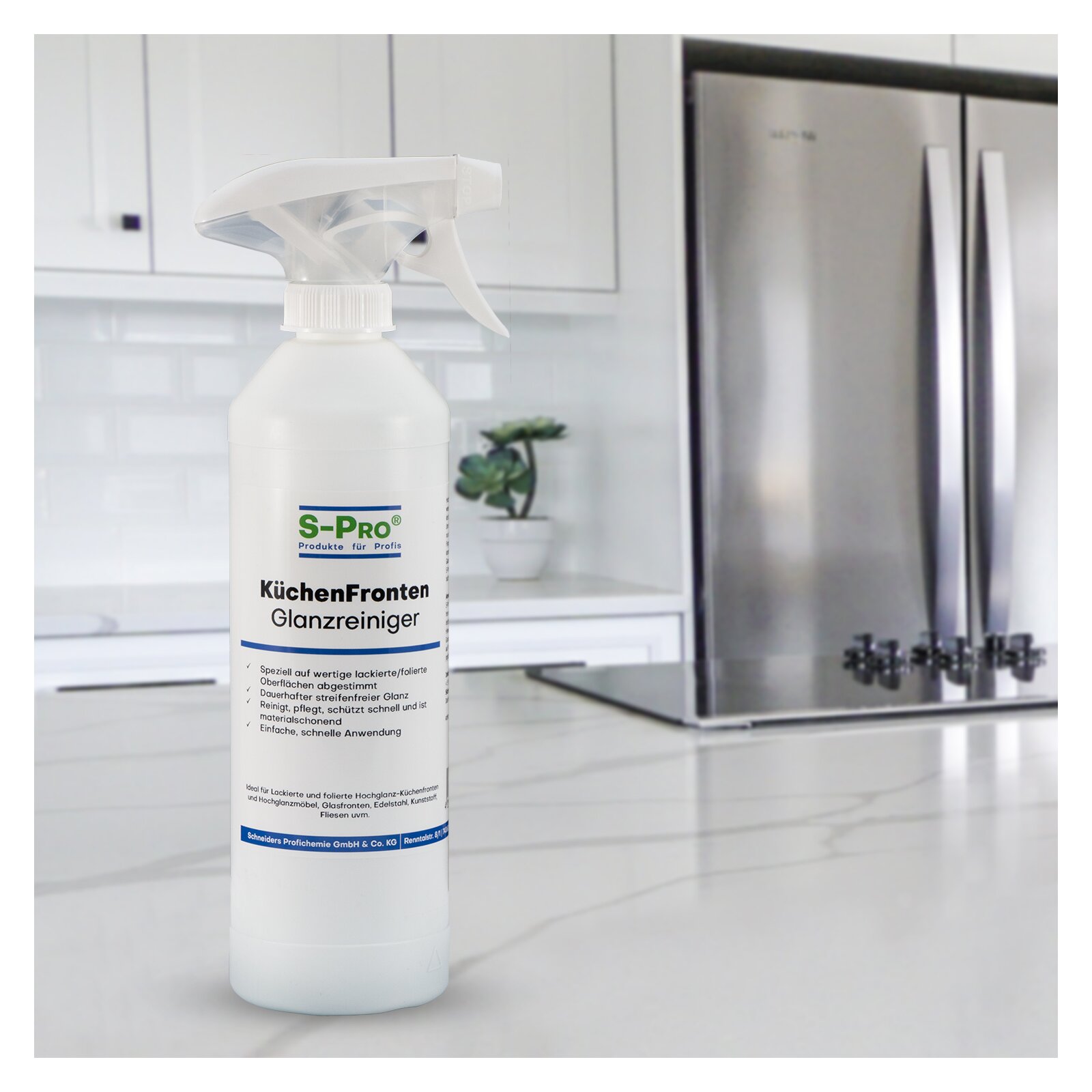 S-Pro KüchenFronten-Glanzreiniger 1x500ml Flasche mit Sprüher