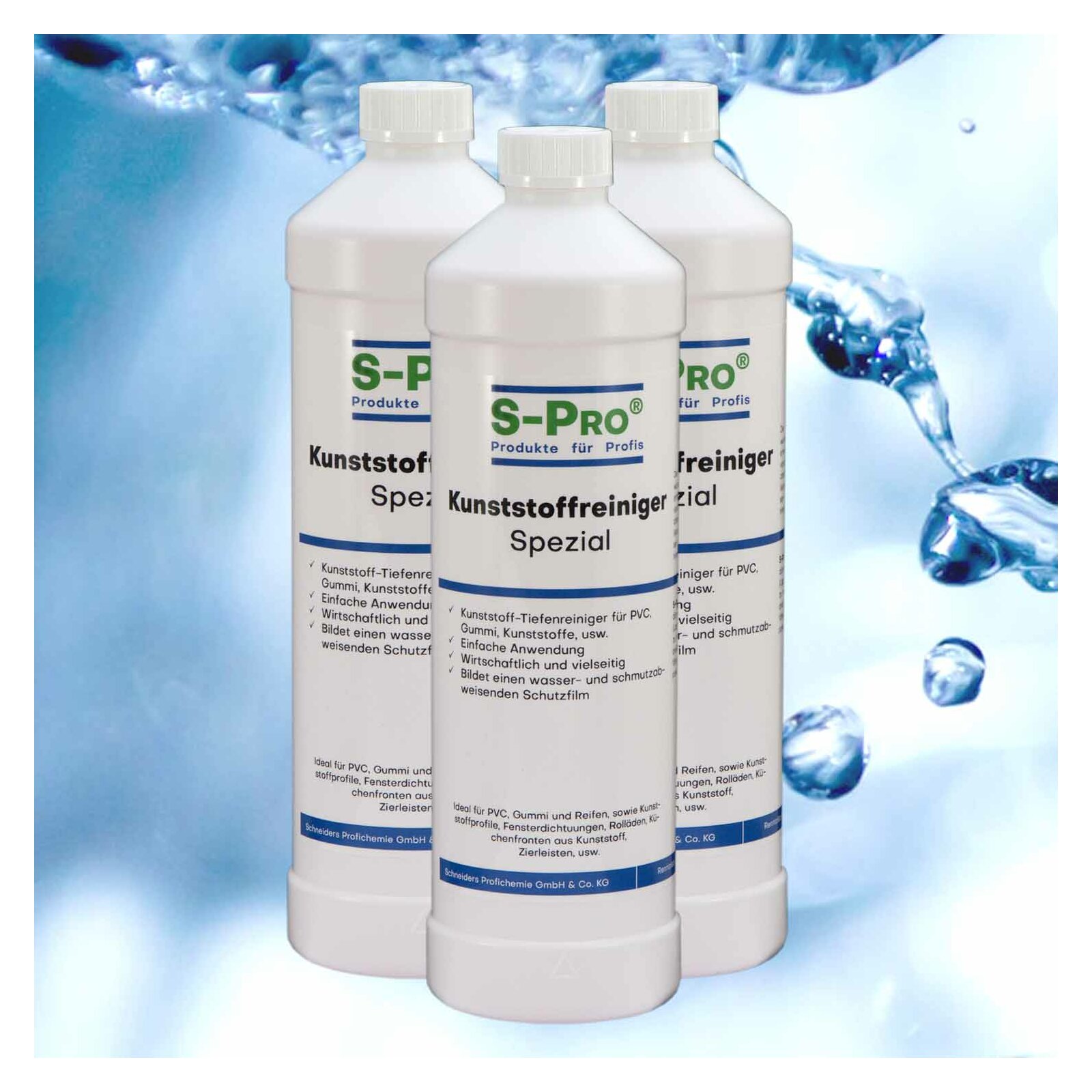 S-Pro® Kunststoffreiniger Spezial 3x 1 Liter Flaschen