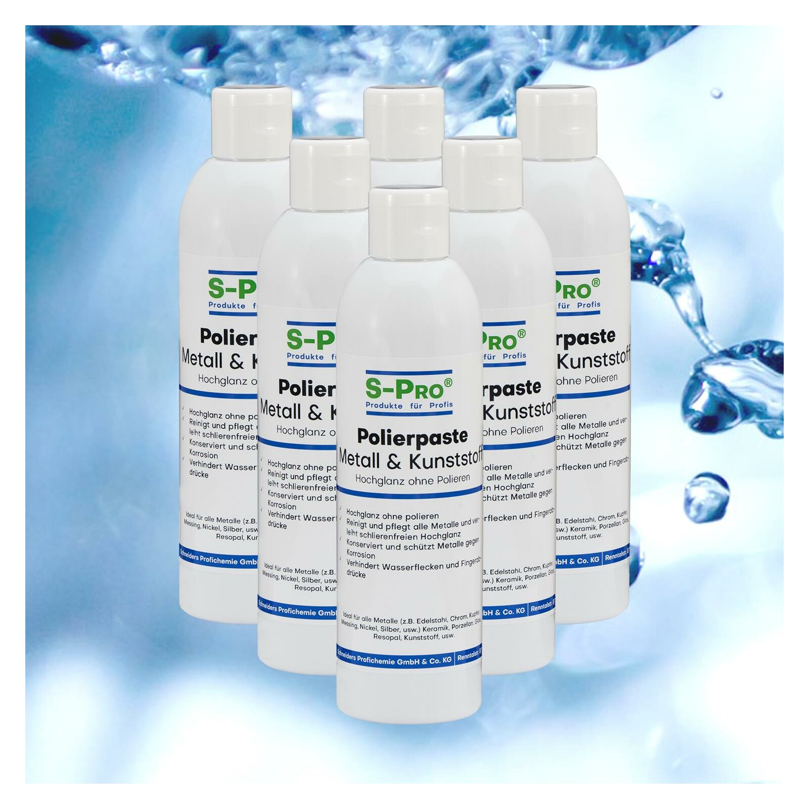 S-Pro® Polierpaste Metall & Kunststoff 6 x 250ml Flaschen