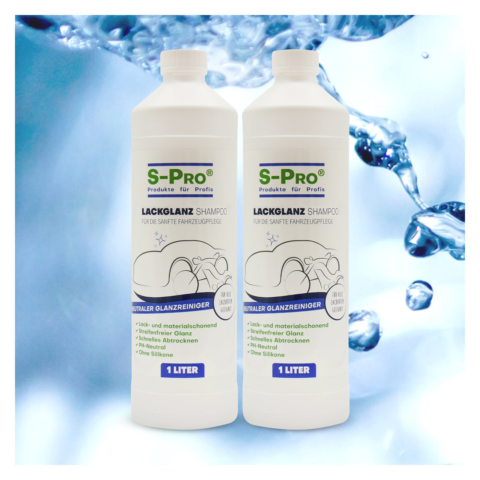 S-Pro® LackGlanz Shampoo 2 x 1L Flasche