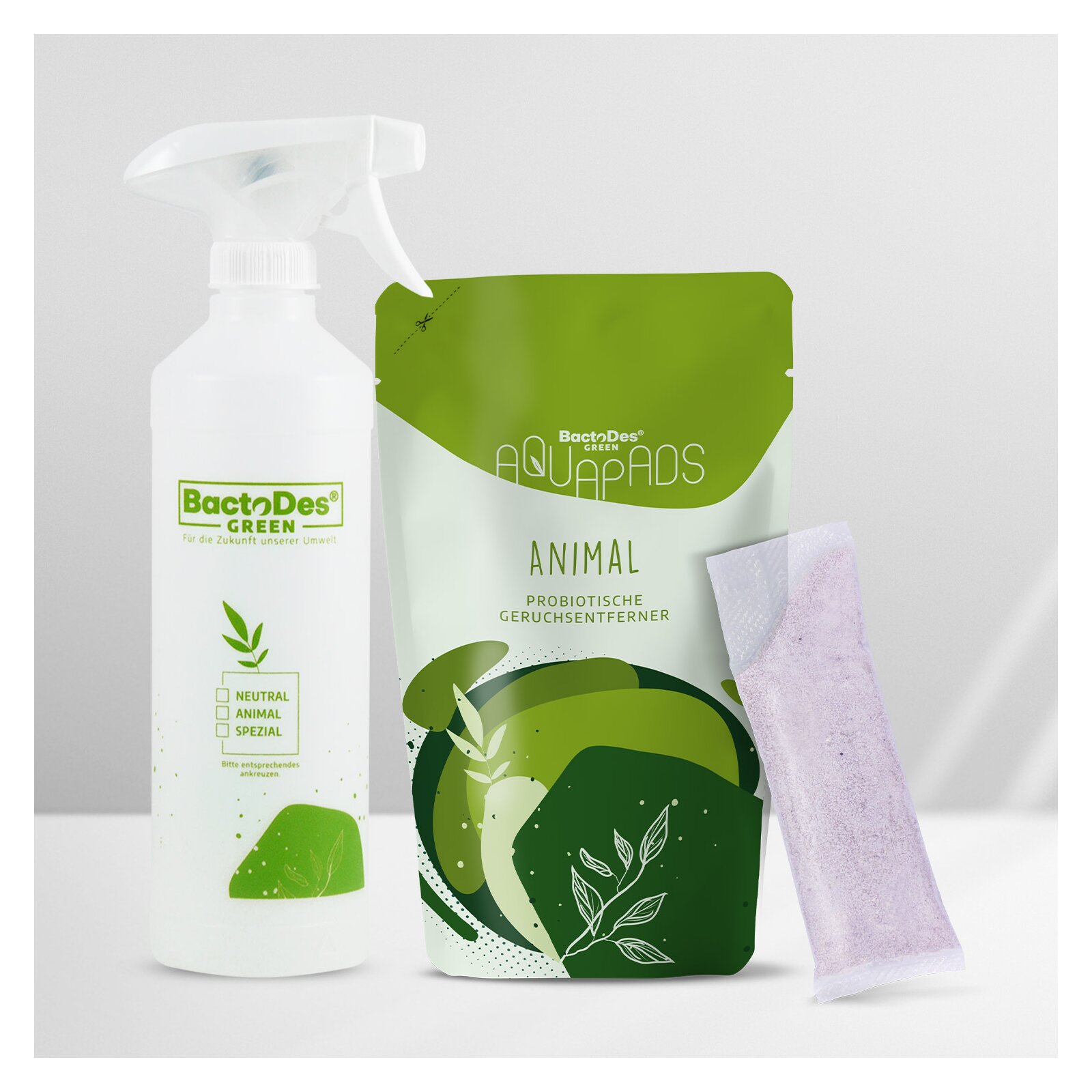 BactoDes Animal Aquapad Starter Set mit 4 Stück & Bio-Sprühflasche
