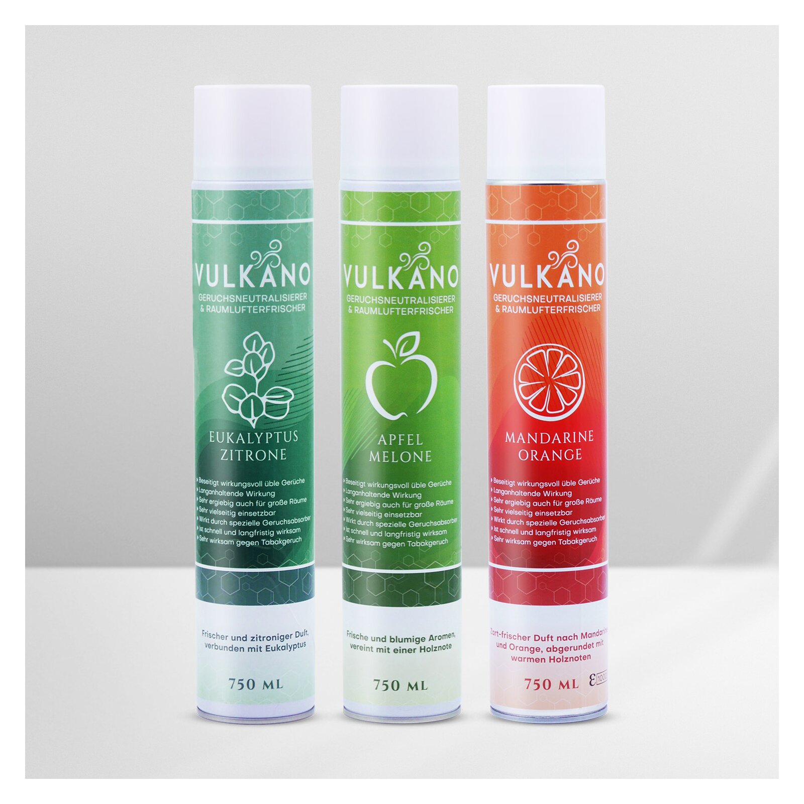 S-Pro Vulkano Raumluft-Geruchsneutralisierer 2er Bundle Apfel-Melone + Mandarine- Orange