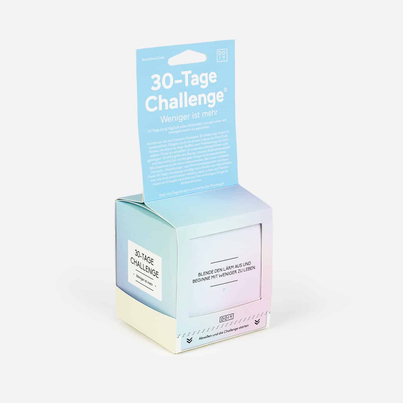 30 Tage Challenge Weniger Ist Mehr - Deutsch, Kleine Geschenke, Geschenk, Geschenkidee