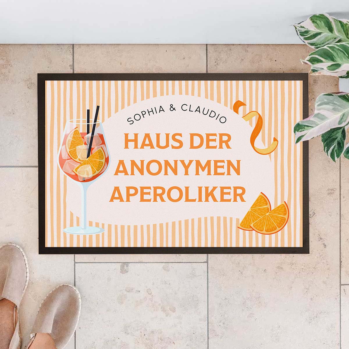 Personalisierbare Aperol Fußmatte, Romantische Geschenke, Hochzeitsgeschenk, Kleine Geschenke, Geschenk, Geschenkidee