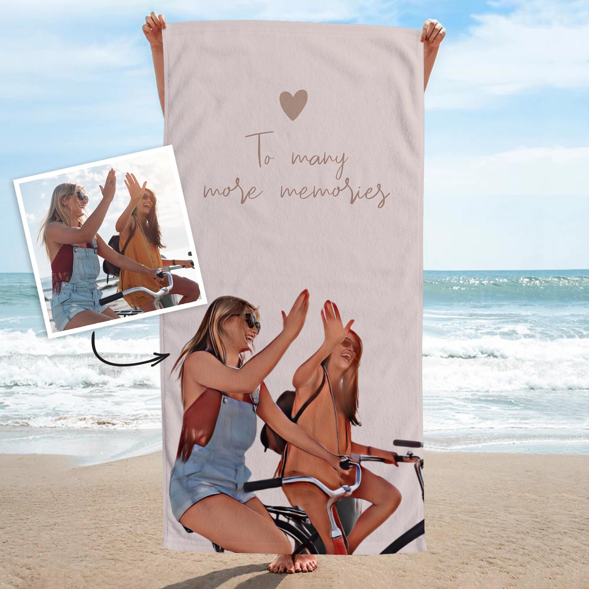 Personalisierbares Comic Handtuch, Fotogeschenk, Geburtstagsgeschenk, Geschenke für Frauen, Geschenke für Freundin, Geschenk für Schwester, Geschenk für Mama, Witzige Geschenke, Romantische Geschenke, Hochzeitsgeschenk, Kleine Geschenke, Geschenk, Geschen