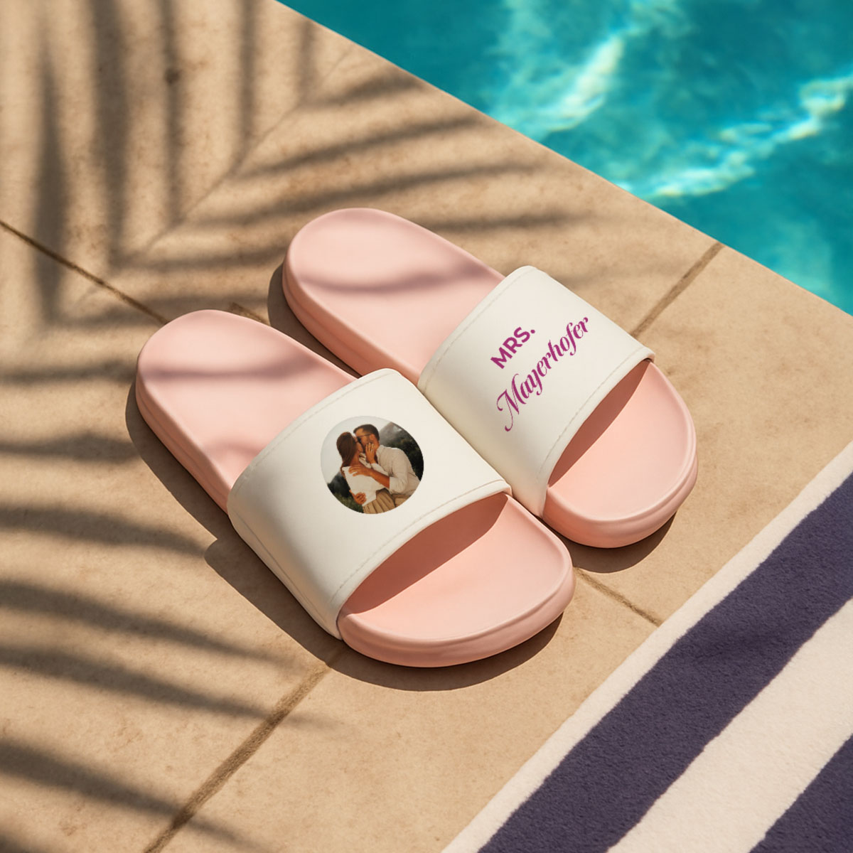 Personalisierbare Badelatschen mit Foto und Text, Fotogeschenk, Romantische Geschenke, Hochzeitsgeschenk, Kleine Geschenke, Geschenk, Geschenkidee