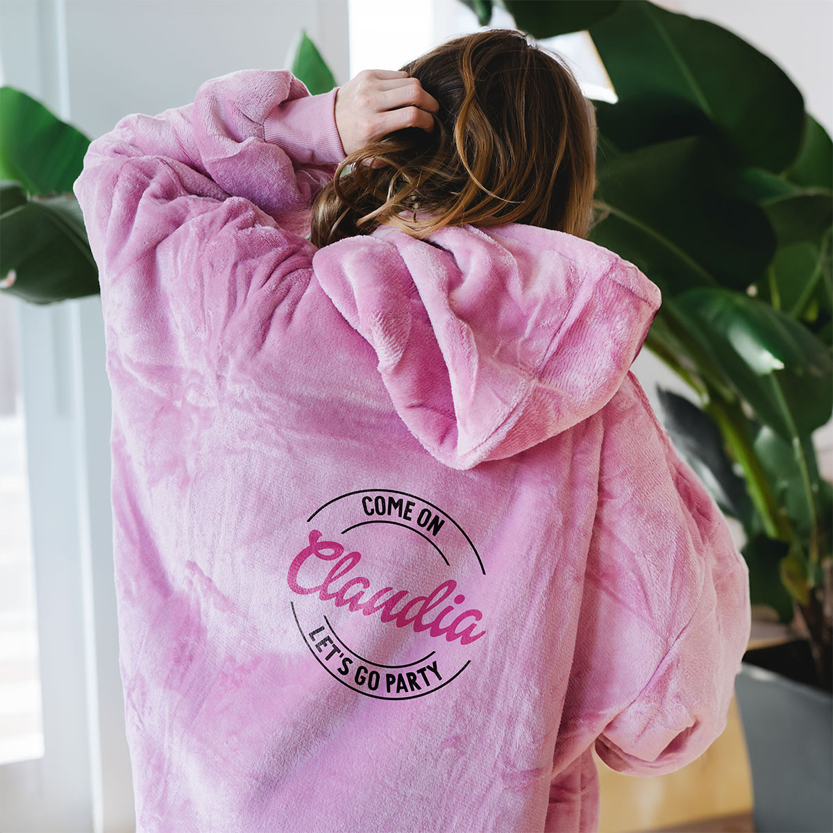 Personalisierbare Hoodie Decke Let's Go Party, Witzige Geschenke, Kleine Geschenke, Geschenk, Geschenkidee