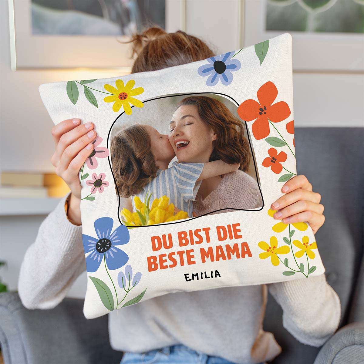 Personalisierbarer Kissenbezug mit Foto und Text, Weihnachtsgeschenk, Fotogeschenk, Geburtstagsgeschenk, Geschenke für Frauen, Geschenke für Freundin, Geschenk für Schwester, Geschenk für Mama, Romantische Geschenke, Hochzeitsgeschenk, Kleine Geschenke, G