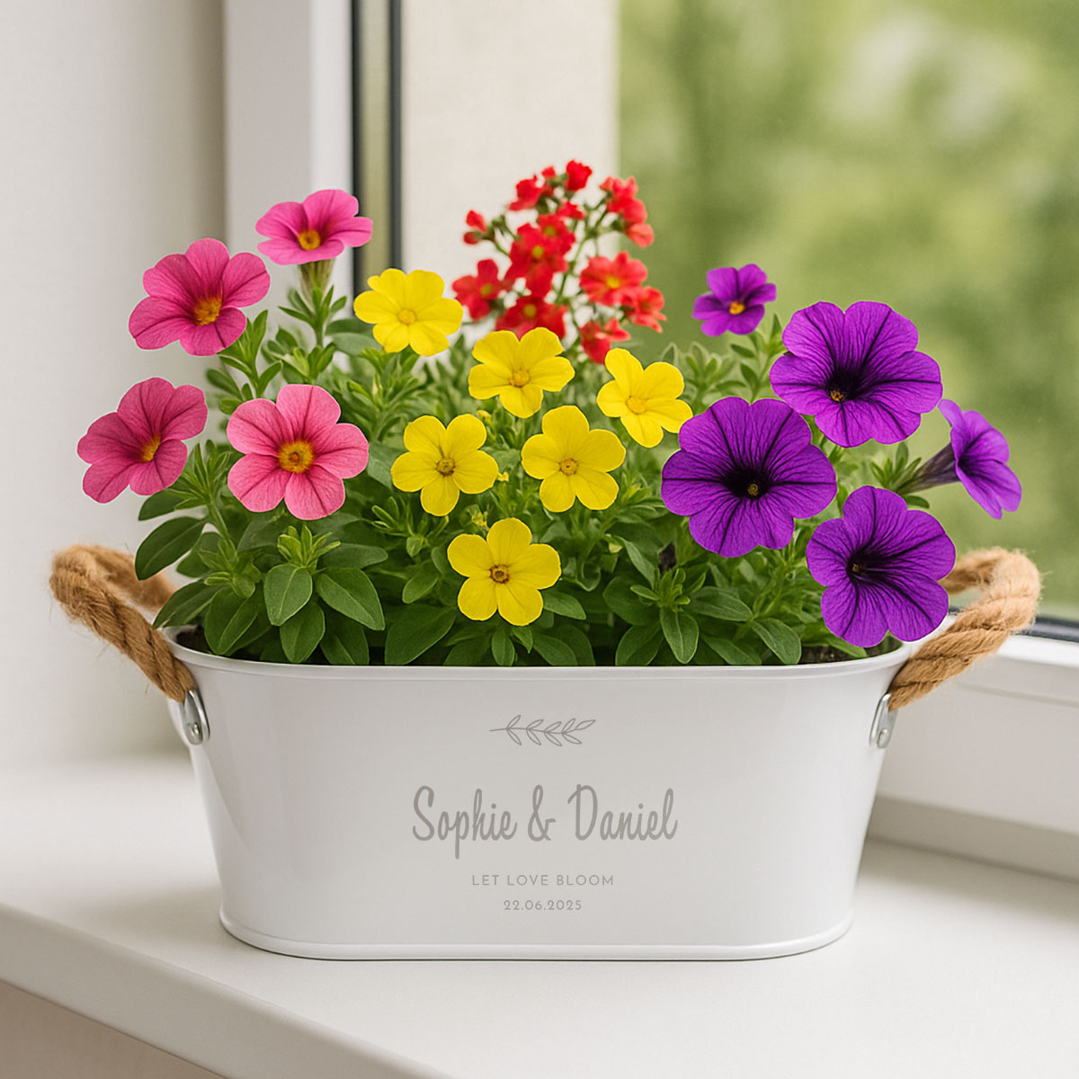Personalisierbarer Blumenkasten mit Symbol und Text, Weihnachtsgeschenk, Geschenke für Frauen, Geschenke für Freundin, Geschenk für Schwester, Geschenk für Mama, Romantische Geschenke, Hochzeitsgeschenk, Kleine Geschenke, Geschenk, Geschenkidee