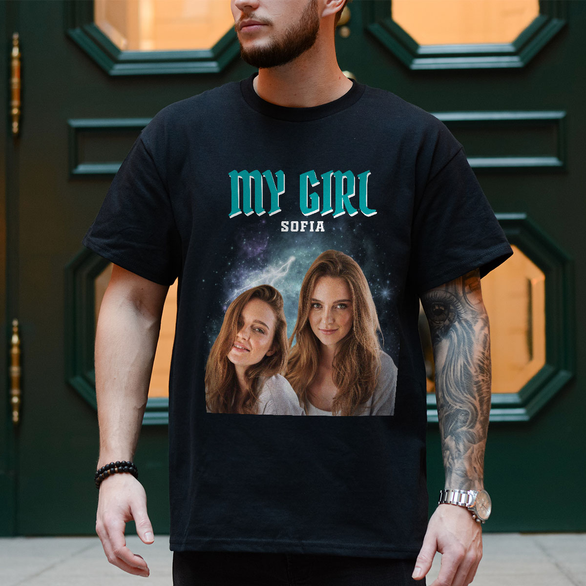 Personalisierbares Vintage Bootleg T-Shirt, Weihnachtsgeschenk, Fotogeschenk, Geschenk für Männer, Geschenk für Freund, Geschenk für Bruder, Geschenke für Frauen, Geschenke für Freundin, Geschenk für Schwester, Witzige Geschenke, Romantische Geschenke, Ho