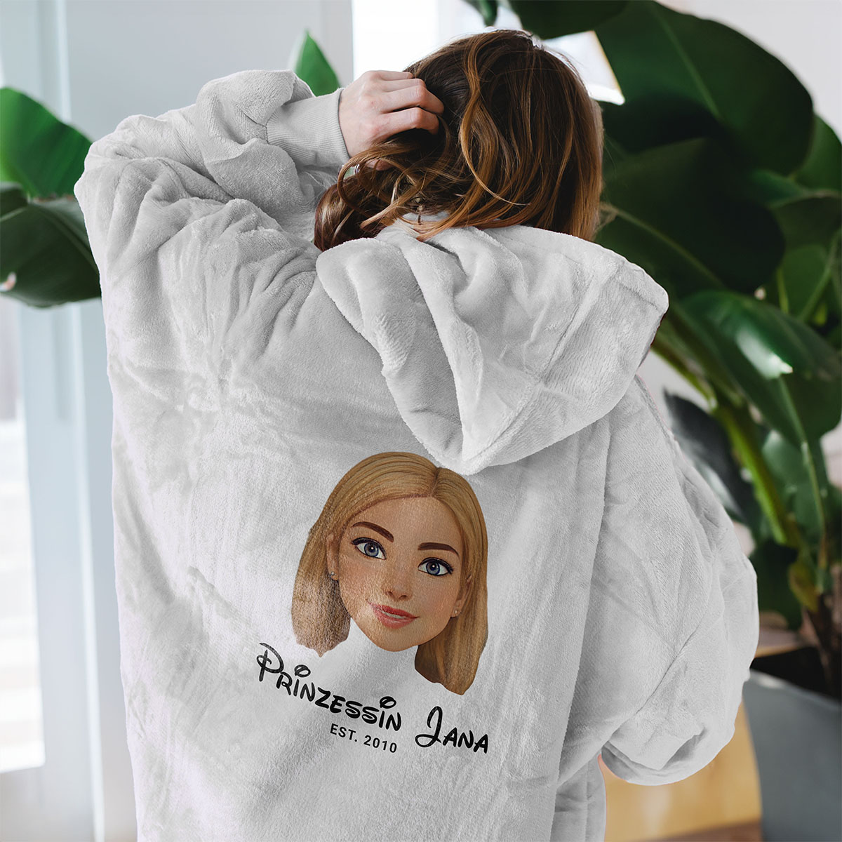 Personalisierbare Hoodie Decke Cartoon Yourself, Weihnachtsgeschenk, Fotogeschenk, Witzige Geschenke, Romantische Geschenke, Hochzeitsgeschenk, Kleine Geschenke, Geschenk, Geschenkidee