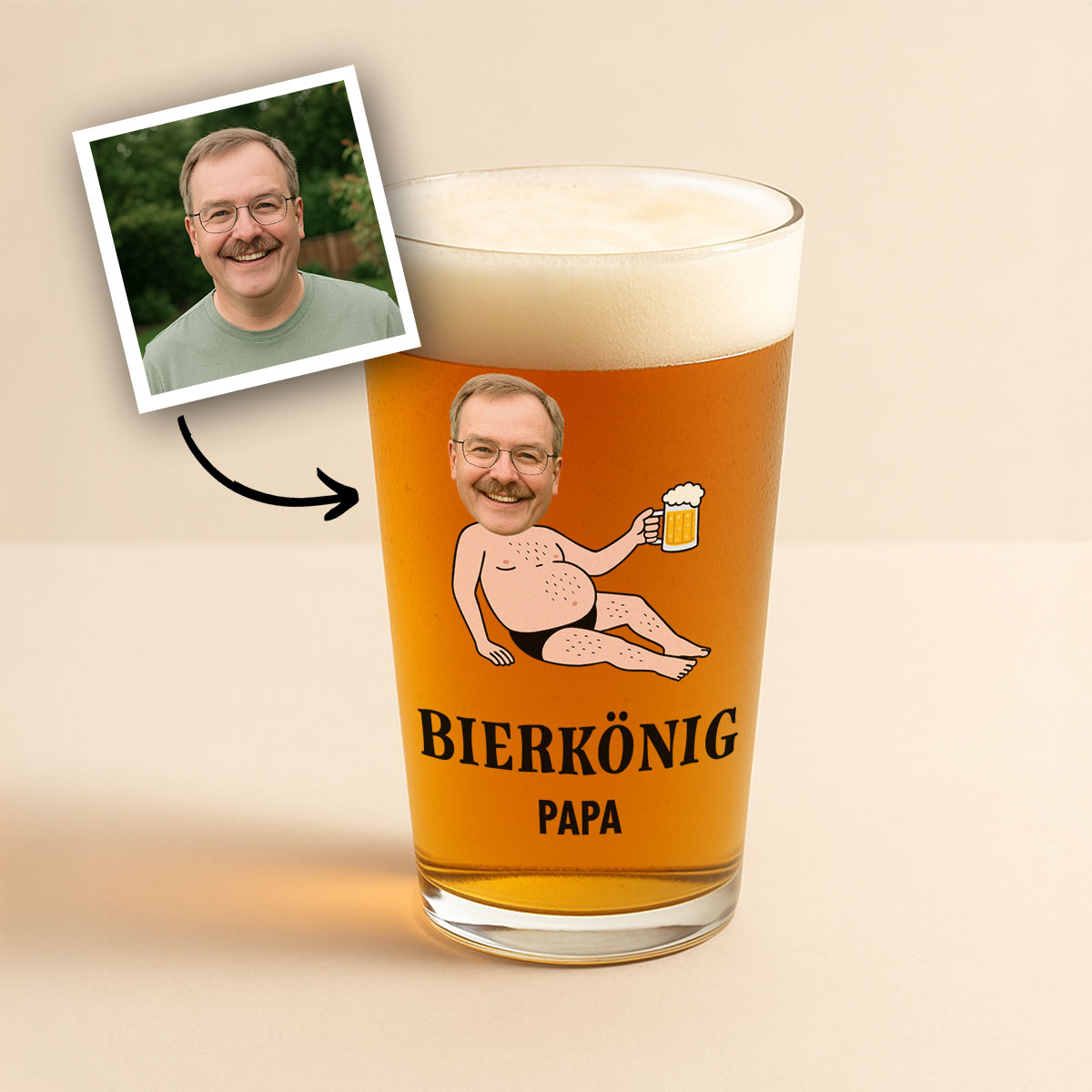 Personalisierbares Bierglas Dad Body, Weihnachtsgeschenk, Geschenk für Papa, Witzige Geschenke, Romantische Geschenke, Hochzeitsgeschenk, Kleine Geschenke, Geschenk, Geschenkidee