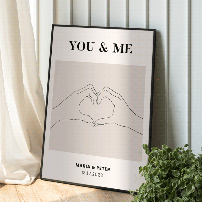 Personalisierbares Poster mit Symbol und Text, Romantische Geschenke, Hochzeitsgeschenk, Kleine Geschenke, Geschenk, Geschenkidee