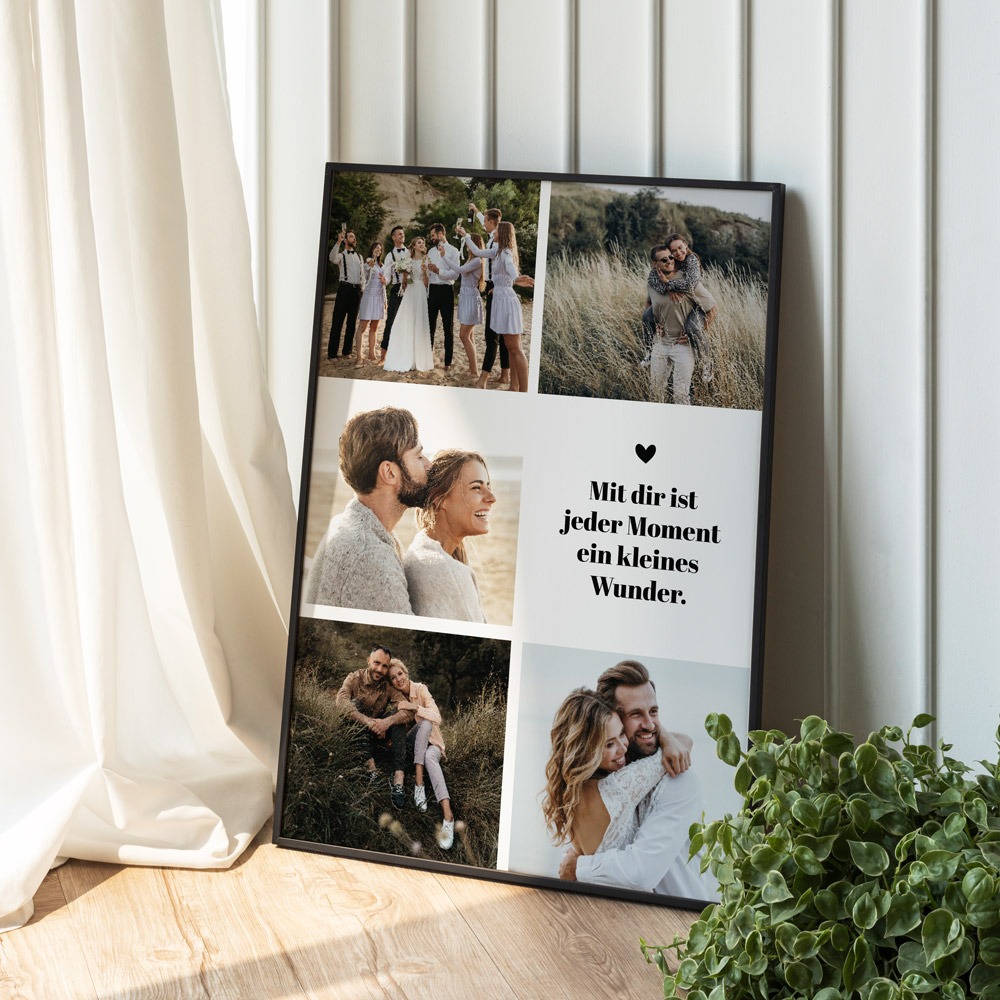 Personalisierbares Poster mit 5 Fotos und Text, Valentinstag Geschenk, Fotogeschenk, Geburtstagsgeschenk, Geschenk für Mama, Romantische Geschenke, Hochzeitsgeschenk, Kleine Geschenke, Geschenk, Geschenkidee