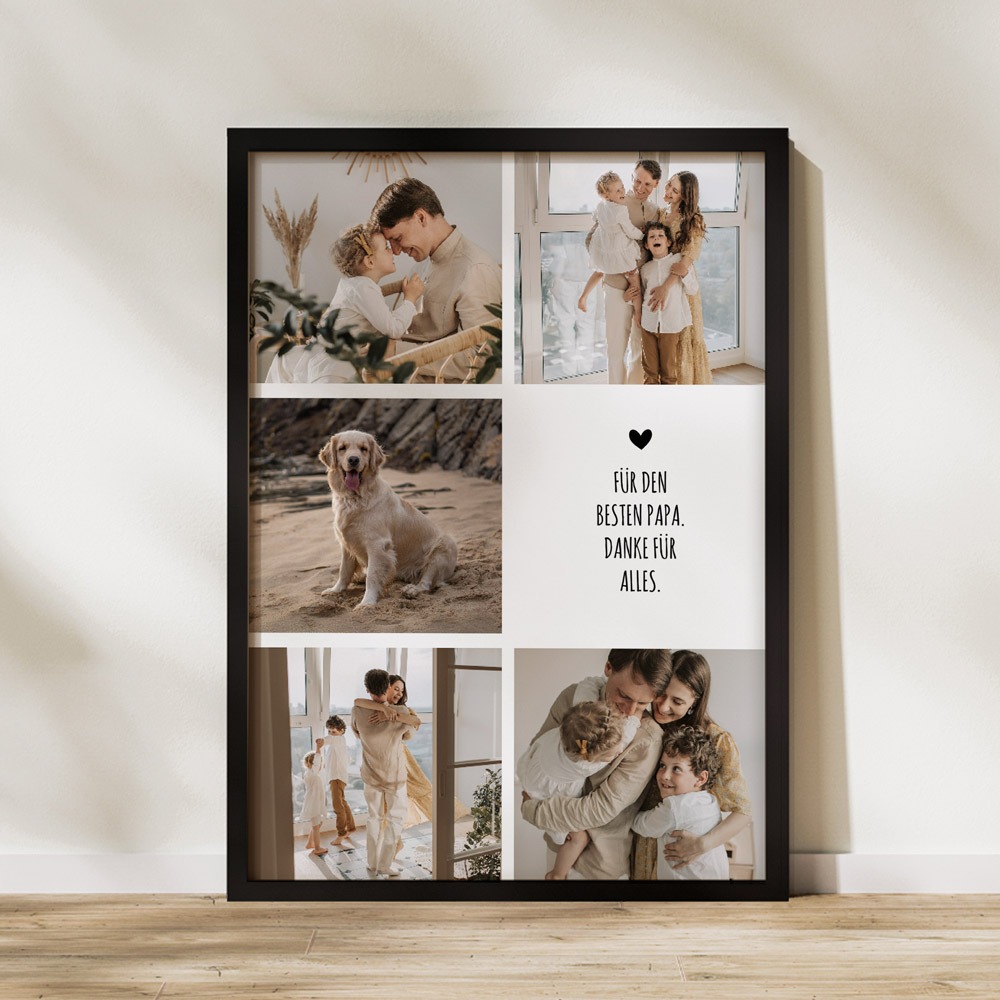 Personalisierbares Poster mit 5 Fotos und Text, Fotogeschenk, Geburtstagsgeschenk, Geschenk für Mama, Romantische Geschenke, Hochzeitsgeschenk, Kleine Geschenke, Geschenk, Geschenkidee