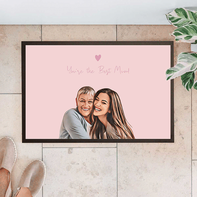 Personalisierbare Comic Fußmatte, Weihnachtsgeschenk, Witzige Geschenke, Kleine Geschenke, Geschenk, Geschenkidee