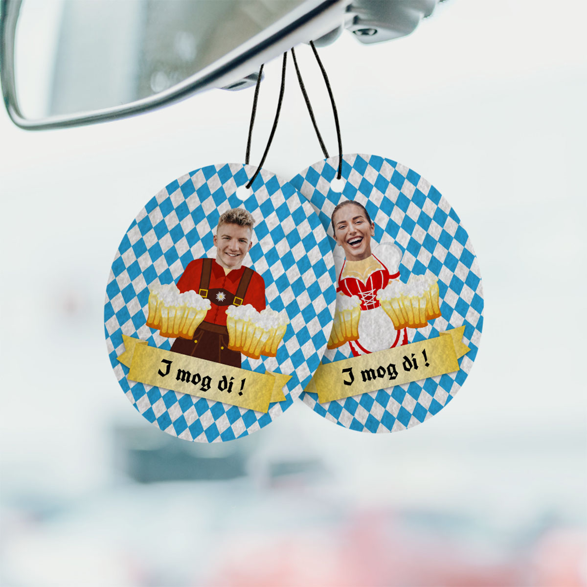 Personalisierbarer Duftbaum 2er Set Oktoberfest, Fotogeschenk, Witzige Geschenke, Romantische Geschenke, Hochzeitsgeschenk, Kleine Geschenke, Geschenk, Geschenkidee