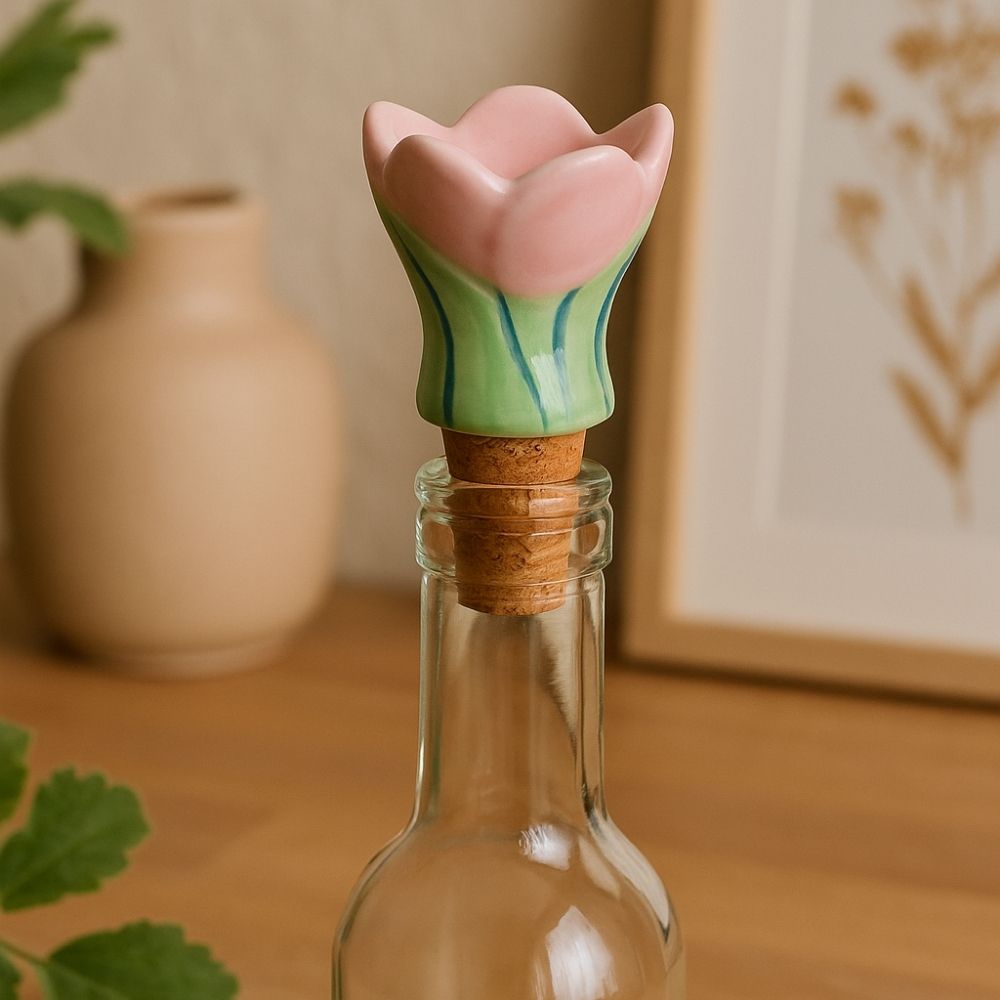 Korken mit Keramik Blume, Weihnachtsgeschenk, Witzige Geschenke, Kleine Geschenke, Geschenk, Geschenkidee