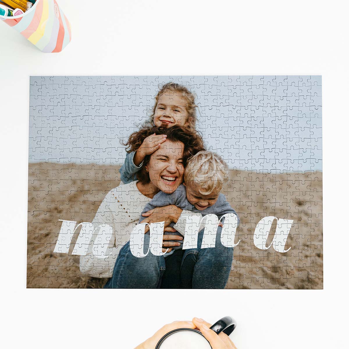 Personalisierbares Puzzle mit Foto und geschwungenem Text, Weihnachtsgeschenk, Fotogeschenk, Witzige Geschenke, Romantische Geschenke, Hochzeitsgeschenk, Kleine Geschenke, Geschenk, Geschenkidee