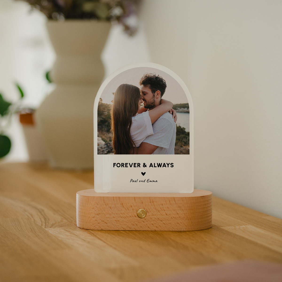 Personalisierbare LED-Lampe Foto mit Text und Herz, Geburtstagsgeschenk, Geschenke für Frauen, Geschenke für Freundin, Geschenk für Schwester, Geschenk für Mama, Romantische Geschenke, Hochzeitsgeschenk, Kleine Geschenke, Geschenk, Geschenkidee