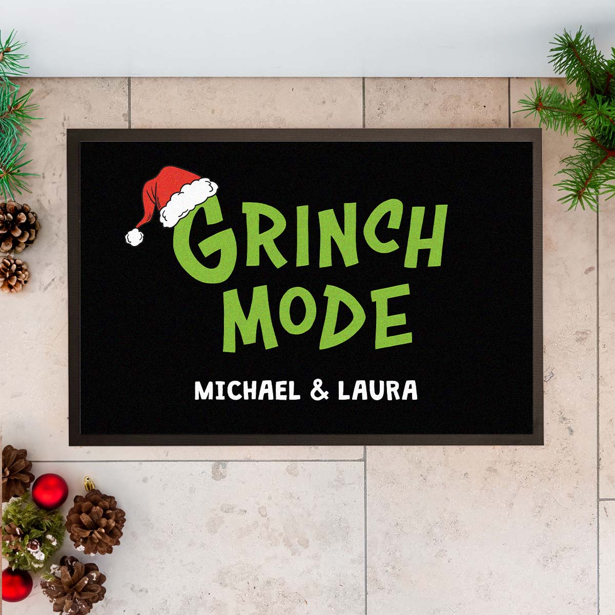Personalisierbare Fußmatte Grinch Mode, Geschenk für Männer, Geschenk für Freund, Geschenk für Bruder, Geschenke für Frauen, Geschenke für Freundin, Geschenk für Schwester, Witzige Geschenke, Romantische Geschenke, Hochzeitsgeschenk, Kleine Geschenke, Ges