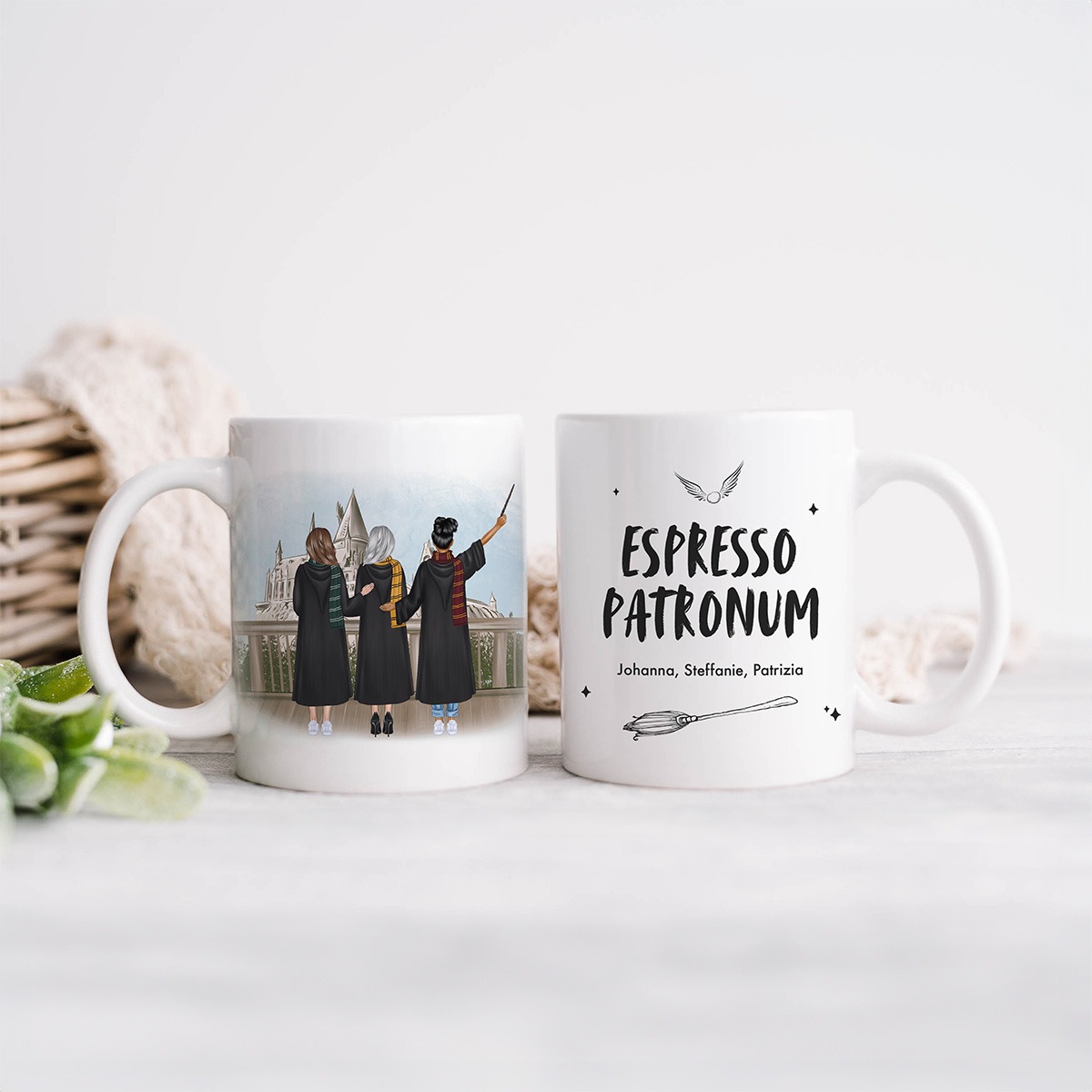 Personalisierbare Tasse Zauberinnen, Weihnachtsgeschenk, Geburtstagsgeschenk, Geschenke für Frauen, Geschenke für Freundin, Geschenk für Schwester, Witzige Geschenke, Kleine Geschenke, Geschenk, Geschenkidee