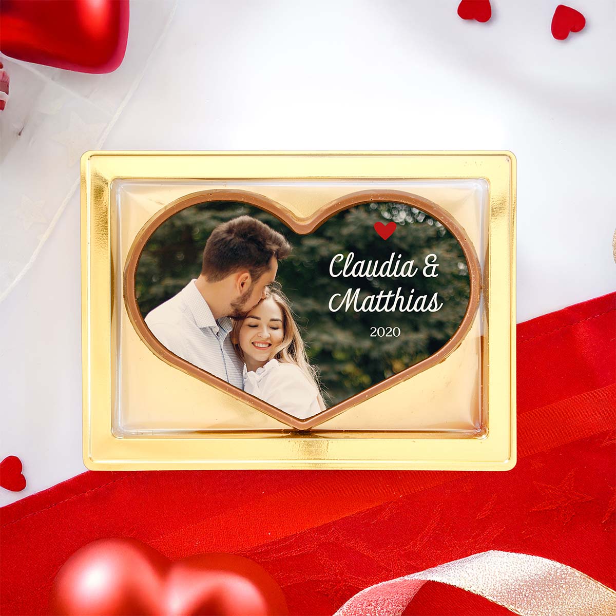 Personalisierte Herz Schokolade mit Foto und Text, Fotogeschenk, Witzige Geschenke, Romantische Geschenke, Hochzeitsgeschenk, Kleine Geschenke, Geschenk, Geschenkidee