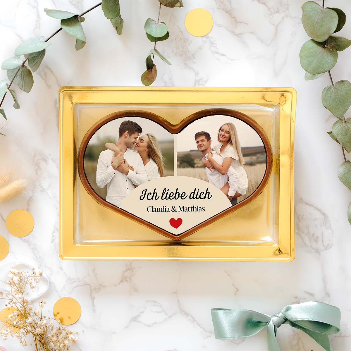 Personalisierte Herz Schokolade mit zwei Fotos und Text, Fotogeschenk, Witzige Geschenke, Romantische Geschenke, Hochzeitsgeschenk, Kleine Geschenke, Geschenk, Geschenkidee